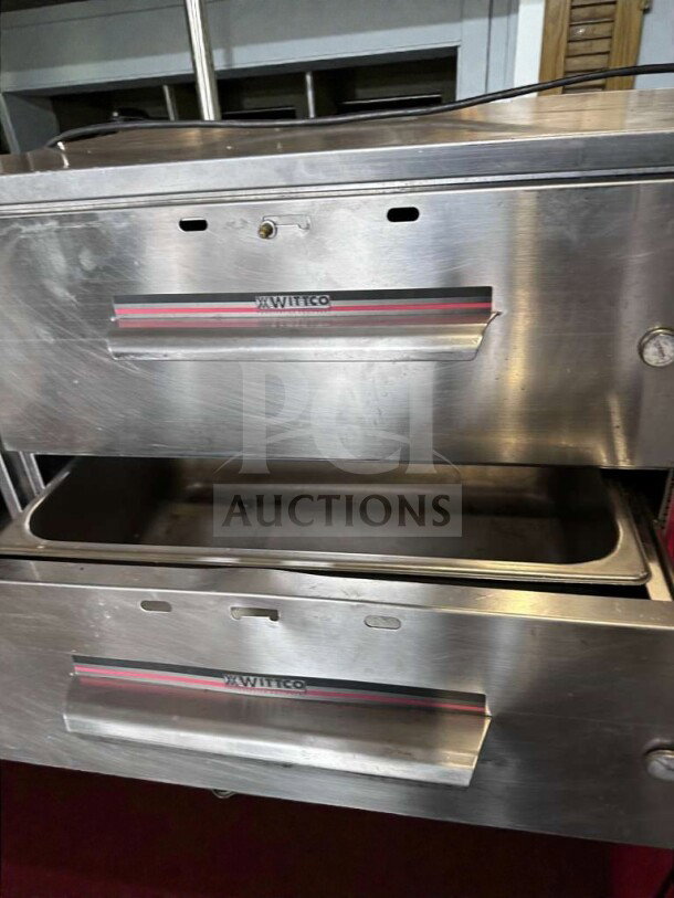 Wittco Commercial Double Drawer Warmer, stainless steel, UL Listed, model WIT-L-DRW-0390, in refined condition.