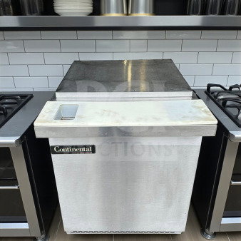 Continental SW27-12M refrigerated sandwich prep unit, 27" wide, stainless steel, outstanding condition, UL & NSF listed.
