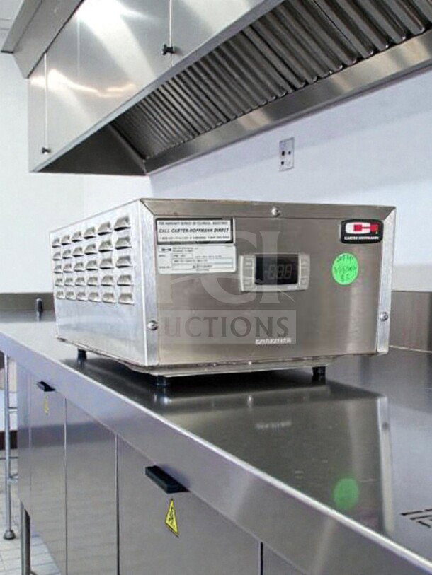 Carter-Hoffmann heated holding cabinet, model KFCVOBH208, stainless steel, in excellent condition, UL & NSF listed.