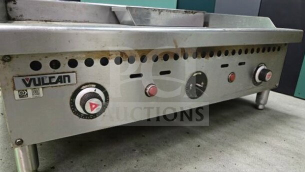 Vulcan Commercial Gas Countertop Griddle, heavy-duty, flat top, fully tested, model VUL-L-GRD-0548, operational condition.