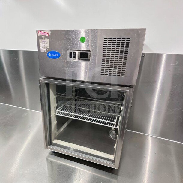 Outstanding Randell 4002A undercounter glass door refrigerator, 115V, UL listed, fully tested, excellent condition, two shelves.