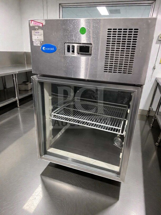 Randell 4002A commercial undercounter glass door refrigerator, outstanding condition, UL Listed, fully tested, 115V.