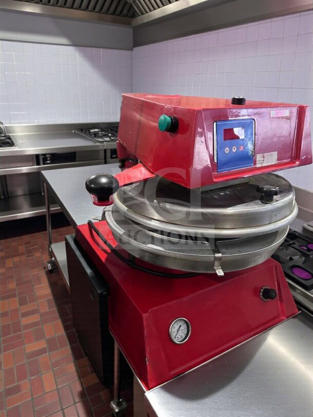 Excellent condition Commercial Electric Dough Press with digital controls, model DOU-L-PRS-0384. Fully tested and operational.