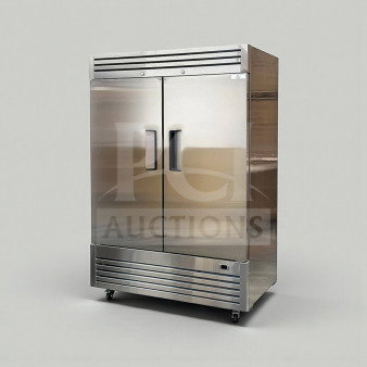 Commercial Double Door Reach-In Refrigerator, stainless steel, UL & NSF listed, tested, superior condition, model GEN-L-REF-0397.