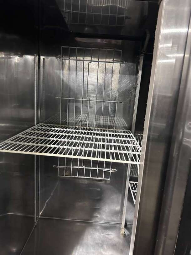 Commercial Double Door Reach-In Refrigerator, stainless steel, superior condition, UL & NSF listed, fully operational.