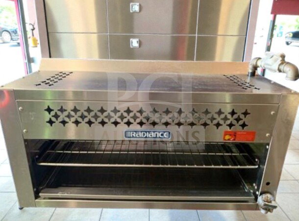 Radiance 24” Gas Cheesemelter in outstanding condition with infrared burner, 20,000 BTU, stainless steel, fully tested.
