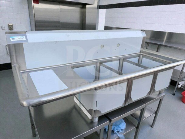 Brand new KoolMore SC121610-16L3 stainless steel prep table, NSF certified, never used, with cold food wells, premium condition.