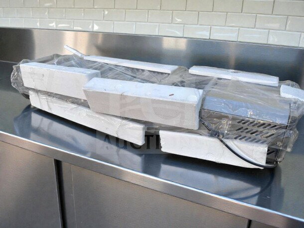 Brand new KoolMore Commercial Refrigerated Cold Food Well, model KLM-M-CFW-0316, in original packaging, 6-pan capacity.