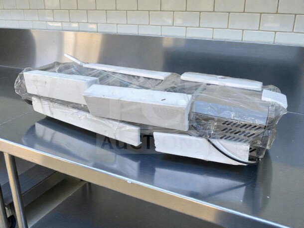 Brand new KoolMore Commercial Refrigerated Cold Food Well, model KLM-M-CFW-0316, 6-pan capacity, stainless steel, UL listed, in original packaging.