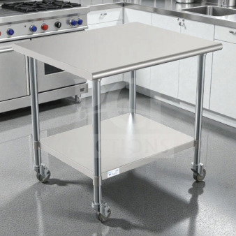 Brand new KoolMore CT3036-18C stainless steel work table, 30x36 inches, with casters, NSF listed, in original box, never used.