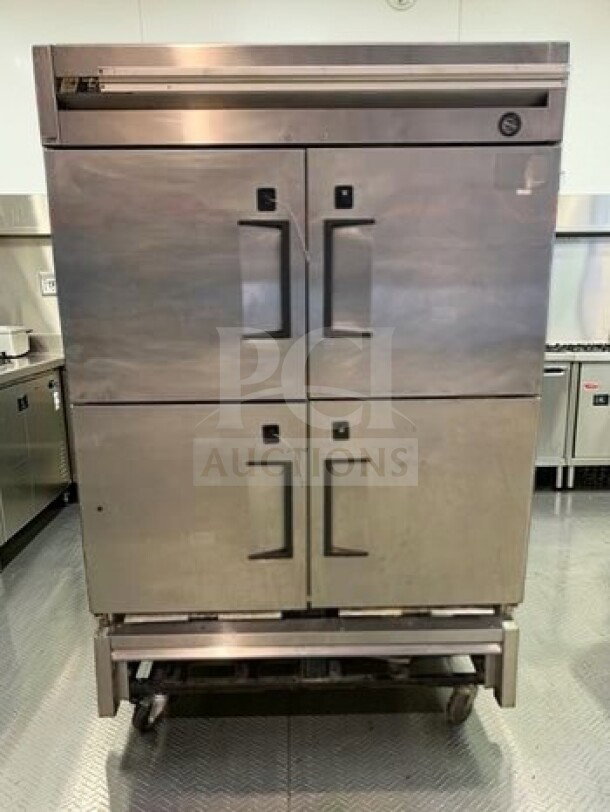Exceptional True T-49-4 commercial refrigerator, stainless steel, 4-door, fully tested and operational, excellent condition.