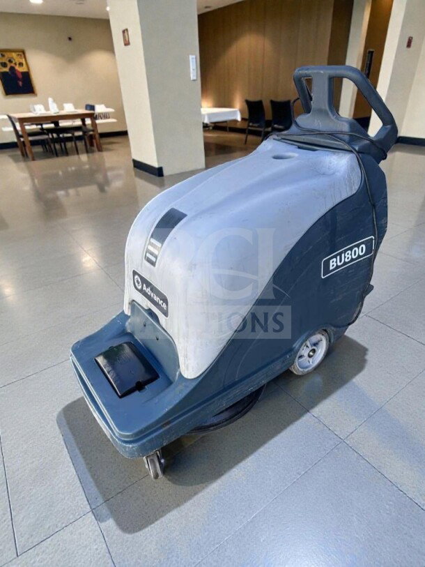 Nilfisk Advance BU800 floor burnisher in excellent condition, 20-inch, high-speed industrial polishing machine, fully tested.