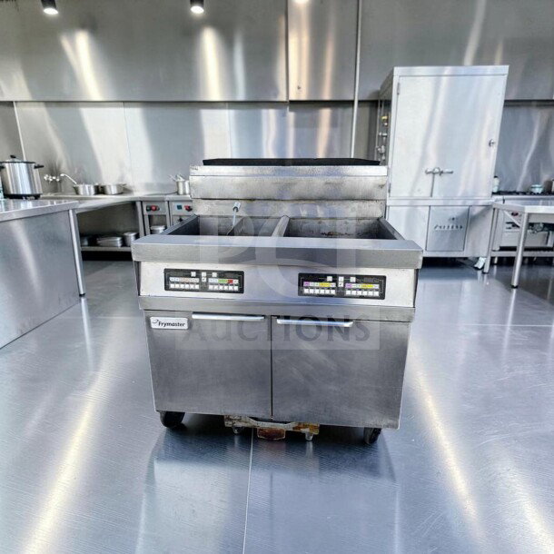 Frymaster SCFHD260G commercial gas floor fryer with dual 80 lb vats, 250,000 BTU, in top-tier condition, natural gas model.