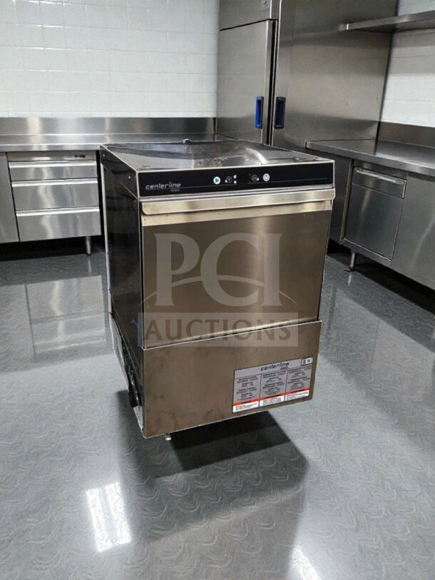 Elite Condition Hobart CUH-1 undercounter dishwasher, high-temp, 208-240V, fully tested, operational, model label visible.