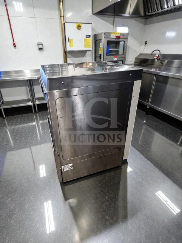 Hobart CUH-1 high-temp undercounter dishwasher, elite condition, 208-240V, fully tested, stainless steel finish.