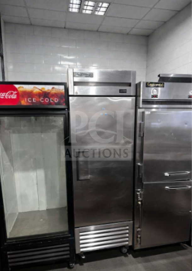 True T-23-HC 27" solid door reach-in refrigerator, prime condition, 115V, fully tested, operational, stainless steel exterior.