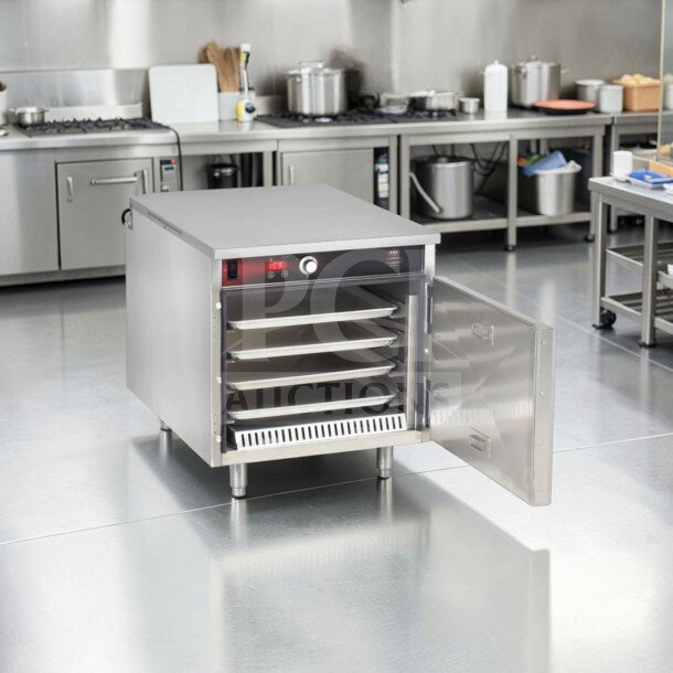 Commercial countertop heated holding cabinet, Food Warming HLC-1826-4(A), superior condition, 4-pan capacity, stainless steel.