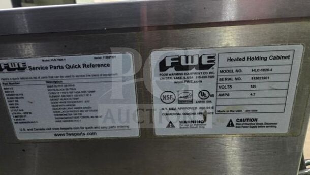 Superior condition FWE HLC-1826-4(A) countertop heated holding cabinet, 4 pan capacity, 120V, UL & NSF certified, fully tested.