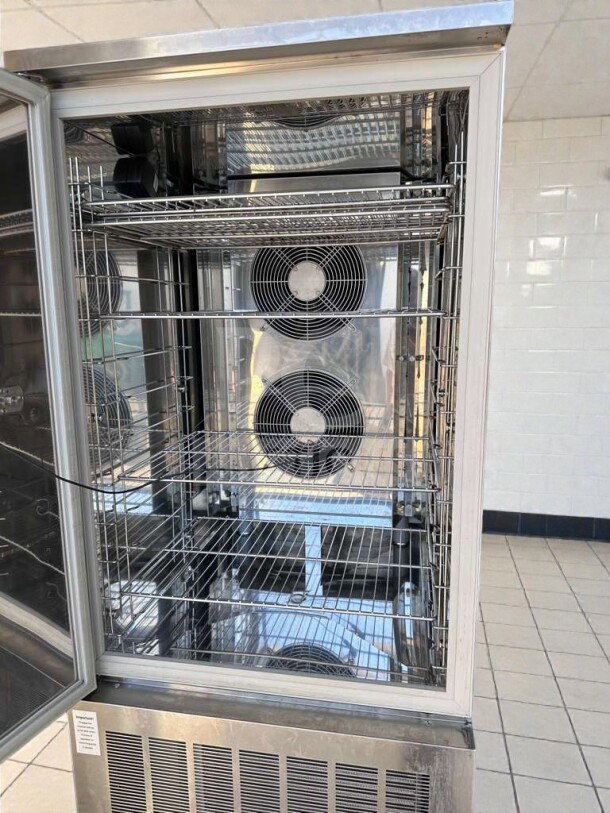 American Panel HurriChill blast chiller/freezer, stainless steel interior, open door, touchscreen, fully tested, excellent condition.