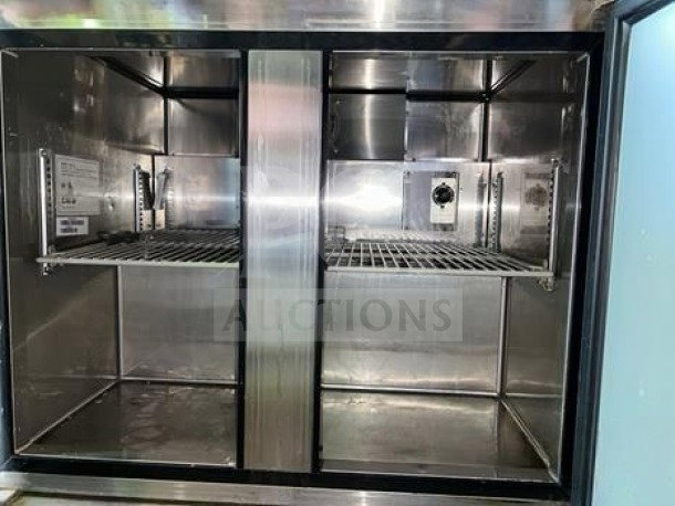 Turbo Air MUR-36-N6 undercounter refrigerator, stainless steel, 36", 9 cu. ft., dual-section interior, ETL/NSF listed, excellent condition.