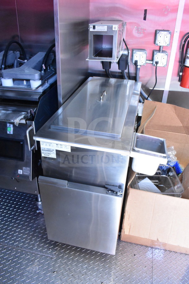 2022 Rock Solid Cargo 8.5x28 food trailer with CaptiveAire grease hood, Garland clamshell, and Henny Penny fryer.