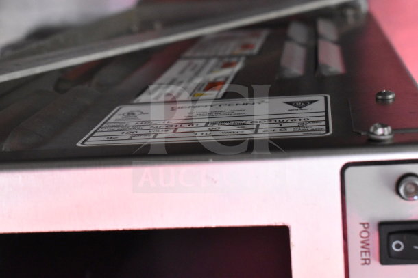2022 Rock Solid Cargo food trailer label showing model MFC-1L, serial GD2107010, 120 volts, and 110 watts.