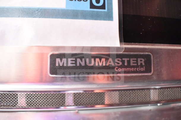 2022 Rock Solid Cargo 8.5x28 food trailer detail, showing a Menumaster Commercial label.