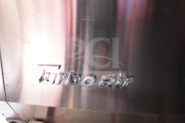 "Turbo Air" stainless steel equipment label on 2022 Rock Solid Cargo food trailer refrigeration unit.