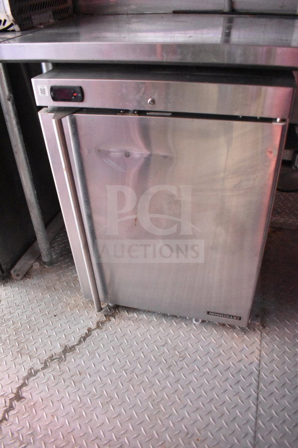 Titanium Cargo Trailers 8.5'x28' Wendy's food trailer interior with Hoshizaki refrigeration unit, stainless steel finish.