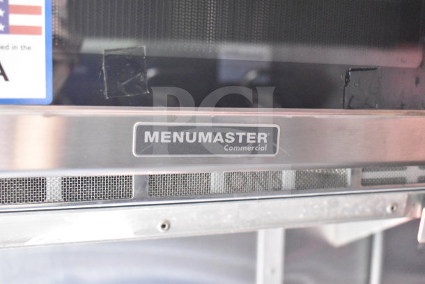"Menumaster Commercial appliance label, part of the interior features in a 2021 Titanium Cargo food trailer."
