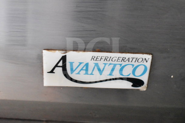 Avantco refrigeration label on a 2021 Titanium Cargo Trailers 8.5'x28' food trailer with VIN 7PLBC2831NM000936.