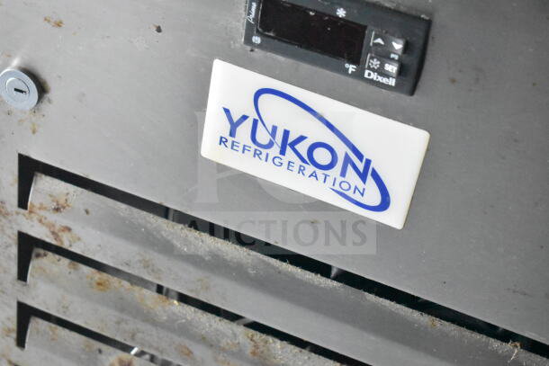 Close-up of Yukon Refrigeration unit inside 2021 Diamond Cargo 8.5'x24' food trailer, featuring Dixell control panel.