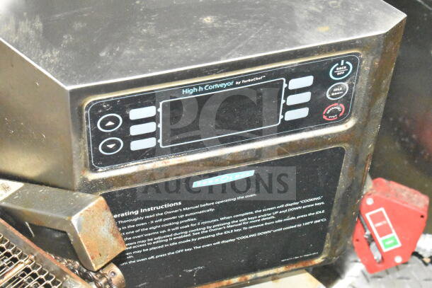 Turbochef oven control panel on 2021 Diamond Cargo food trailer; features cooking controls and operating instructions.
