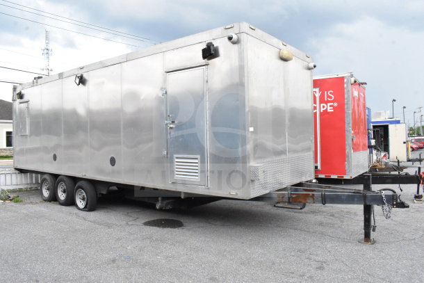 2021 Texino 28ft Triple-Axle Cooking Trailer; Ultrafryer Ultrastat23, CaptiveAire hood, True Refrigeration, Winston CVap.