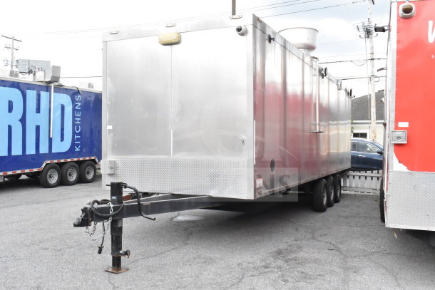 Texino 2021 28ft triple-axle cooking trailer, Ultrafryer Ultrastat23, CaptiveAire hood, True Refrigeration, excellent condition.