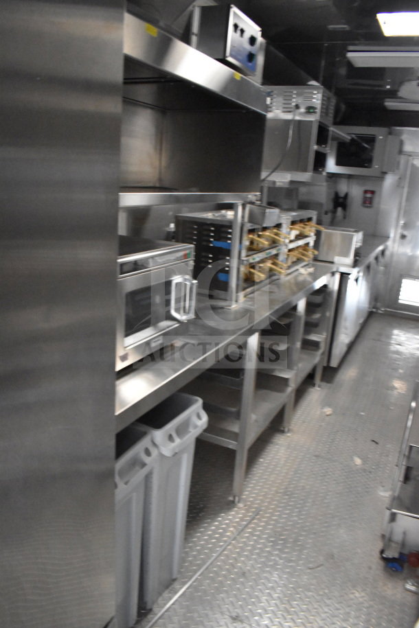 2021 Texino 28ft cooking trailer interior, featuring Ultrafryer Ultrastat23, CaptiveAire hood, True refrigeration, Winston CVap.