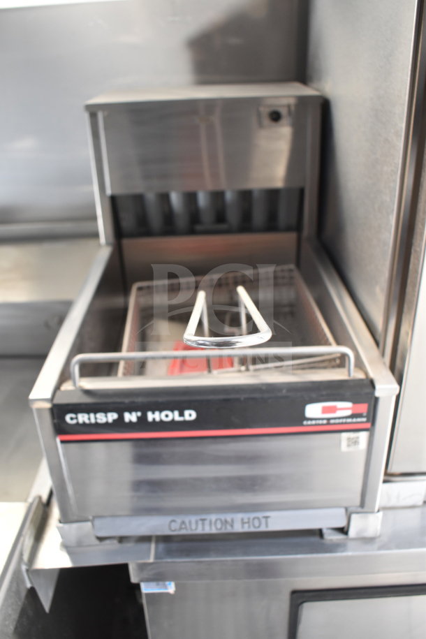 2021 Texino cooking trailer interior; shows Carter-Hoffmann Crisp N' Hold unit in stainless steel.
