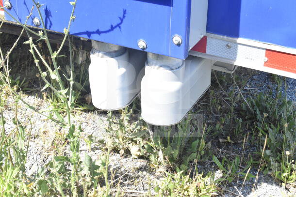 Rock Solid Cargo food trailer shell showing exterior details and vents. Ready for customization. 8.5'x28', VIN 7H2BE2837ND041749.