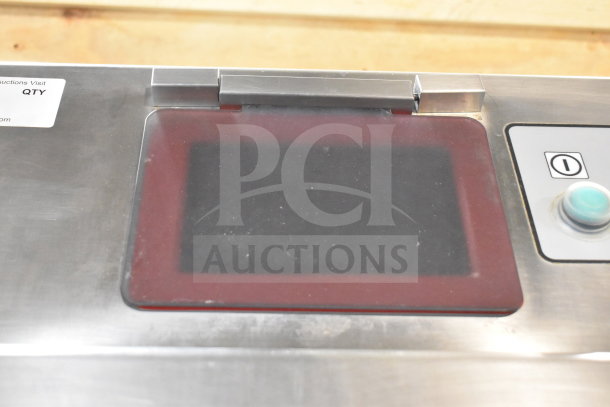 Treif Puma Horizontal Slicer, stainless steel, touchscreen interface, condition shows minor wear, on commercial casters.