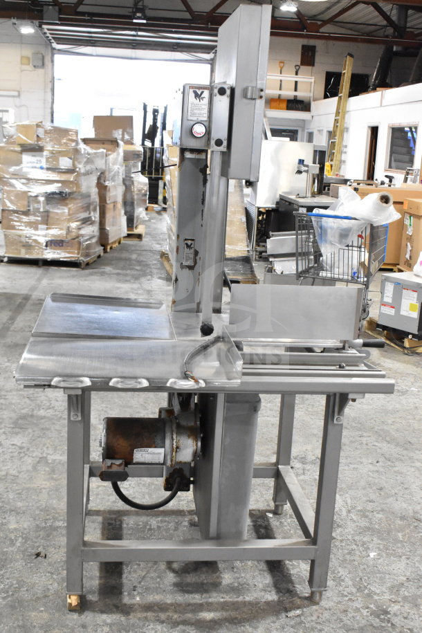 Hobart 6801 commercial meat saw, floor style, 200-230V, 3 phase, stainless steel, good condition, visible model label.