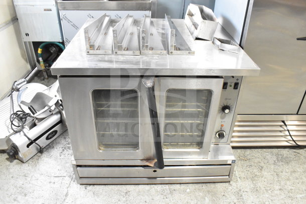 Garland SDG 1 commercial convection oven, natural gas, view-through doors, thermostatic controls, metal legs, 80,000 BTU.
