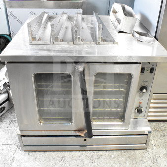 Garland SDG 1 commercial convection oven, natural gas, view-through doors, thermostatic controls, metal legs, 80,000 BTU.
