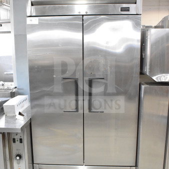 2021 True T-35-HC commercial 2-door reach-in cooler, stainless steel, 115 volts, 1 phase, excellent condition.