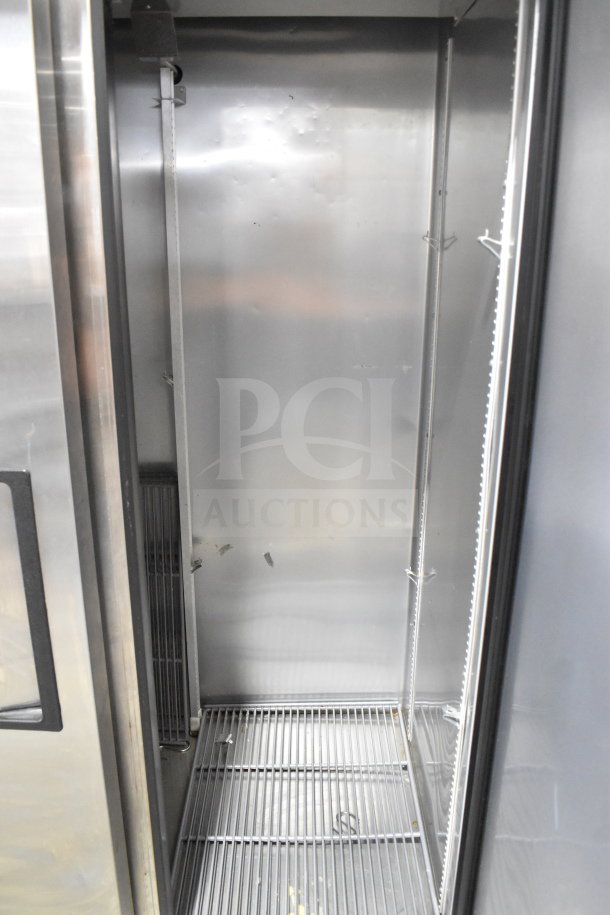 2021 True T-35-HC 2 Door Reach In Cooler, 115V, 1 Phase. Clean stainless interior, adjustable shelves.