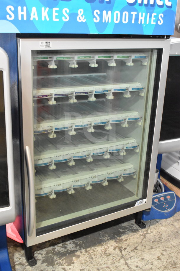 Minus Forty Mini Cooler Merchandiser, Model 11-CSGF-X1-1C000-BL-FREAL. Glass door, multiple shelves, 115V, 1 phase, used condition.