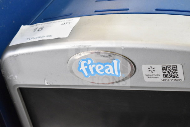 F'real FRLB4 metal commercial countertop milkshake mixer, 115V, 1 phase, tested and working, with visible branding and labels.
