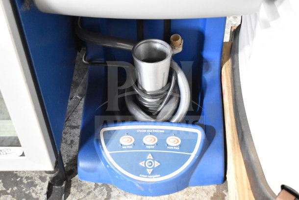 F'real FRLB4 metal commercial milkshake mixer, 115V, 1 phase, tested working. Control panel shows thickness options.
