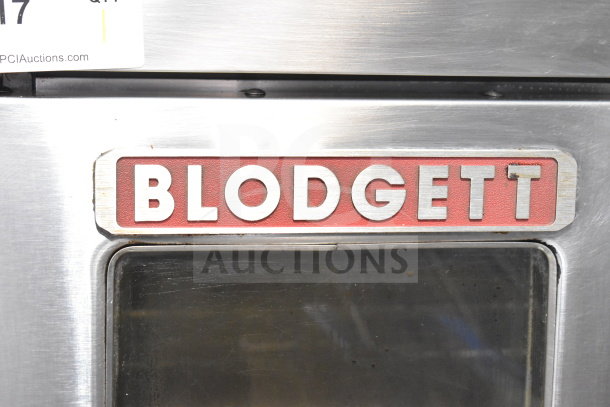 2021 Blodgett SHO-100-E convection oven, view through doors, thermostatic controls, metal legs, 208V, 3 phase.