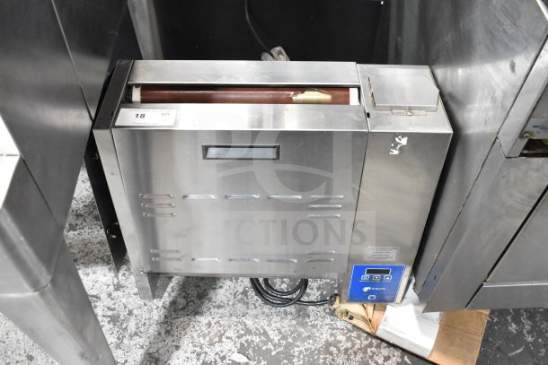 AJ Antunes GST-3V Vertical Bun Toaster, stainless steel, 208-240V, digital controls, commercial use, good condition.