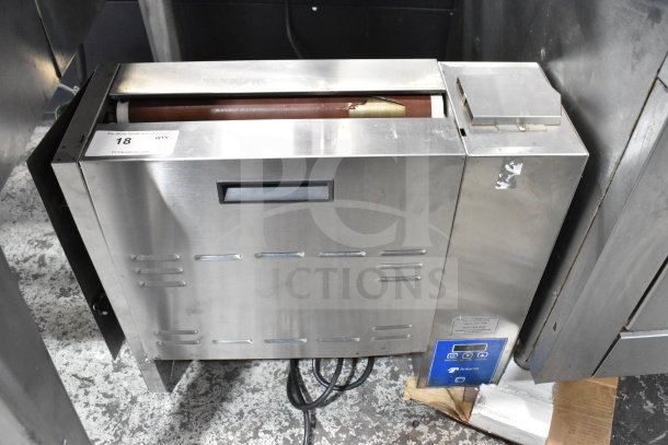 AJ Antunes GST-3V commercial countertop vertical bun toaster, stainless steel, 208-240 volts, 1 phase, good condition.